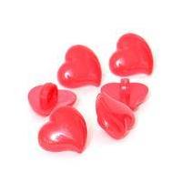 Hemline Red Novelty Hearts Button 6 Pack