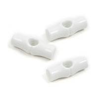 Hemline White Basic Rectangle Button 3 Pack