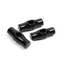 Hemline Black Basic Rectangle Button 3 Pack