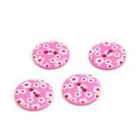 hemline pink novelty patterned button 4 pack