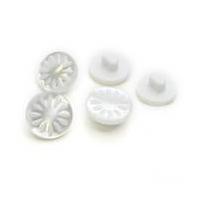 hemline white basic cut flower button 5 pack