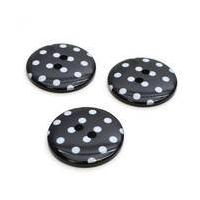 Hemline Black Novelty Spotty Button 3 Pack