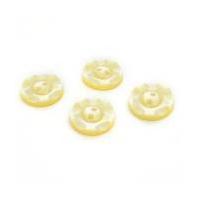 hemline yellow basic scalloped edge button 4 pack