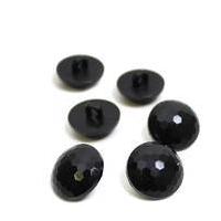 Hemline Black Novelty Faceted Button 6 Pack