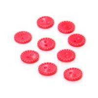 Hemline Red Basic Fancy Edge Button 9 Pack