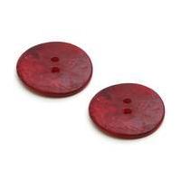 Hemline Red Shell Mother of Pearl Button 2 Pack