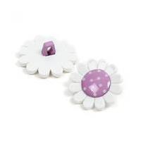 hemline purple novelty flower button 2 pack