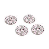 hemline grey novelty patterned button 4 pack