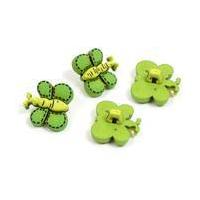 Hemline Green Novelty Bee Button 4 Pack