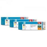 Hewlett Packard HP 91 Yellow Inkjet Cartridge Tri-Pack C9485A