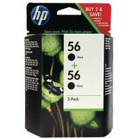 Hewlett Packard HP 56 Inkjet Black Cartridge Twin Pack C9502AE