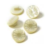 hemline cream basic cut flower button 5 pack