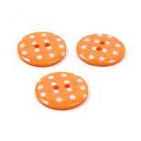 hemline orange novelty spotty button 3 pack