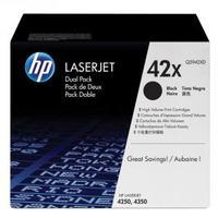 hewlett packard hp 42x black laserjet toner cartridge pack of 2