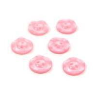 Hemline Pink Basic Scalloped Edge Button 6 Pack