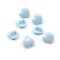 Hemline Baby Blue Novelty Hearts Button 7 Pack
