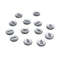 Hemline Grey Basic Fish Eye Button 13 Pack