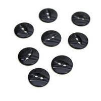 Hemline Black Basic Fish Eye Button 8 Pack