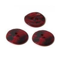 hemline red shell mother of pearl button 3 pack