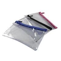 Helix Clear Pencil Case 200x125mm Assorted Pack of 12 M77040