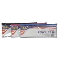 Helix Clear Pencil Case 330x125mm Assorted Pack of 12 M78040