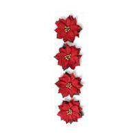Heritage Christmas Paper Poinsettias 4 Pack