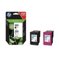 hewlett packard hp 301 black colour ink cartridges pack of 2 n9j72ae