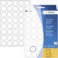 Herma 2257 Labels (hand writable) Ø 19 mm Film Transparent 640 pc(s) Permanent Sealing labels