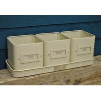 Herb-Pots-in-a-Tray in Jersey Cream by Burgon & Ball
