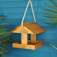 Hebble Wooden Hanging Bird Feeder Table by Tom Chambers