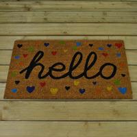 Hearty Hello Design Coir Doormat by Smart Solar