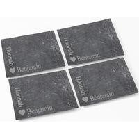 heart motif 4 pack of slate coasters