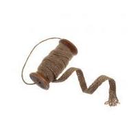 Hessian Jute Ribbon Trim on Wooden Spool 5m Natural