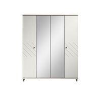 Hektor Elm & White Mirror Wardrobe