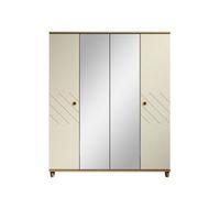 Hektor Oak & Alabaster Mirror Wardrobe