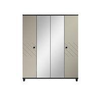 hektor black soft grey mirror wardrobe