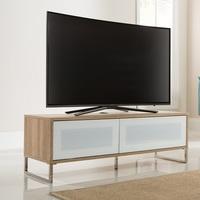 heather tv stand in light oak with flip down door