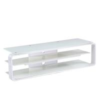 Hedon Glass LCD TV Stand Large In White With 2 Shelf