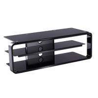 Hedon Glass LCD TV Stand In Black With 2 Shelf