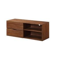 Heyford Small Wooden TV Stand In Walnut With 2 Drawers