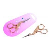 hemline stainless steel stork embroidery scissors 90mm gold