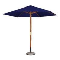 hexagonal hardwood 3m pulley parasol in blue