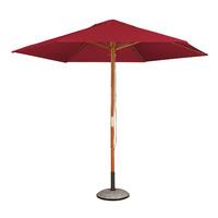 Hexagonal Hardwood 3m Pulley Parasol in Burgundy