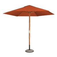 Hexagonal Hardwood 3m Pulley Parasol in Terracotta