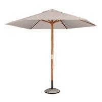 Hexagonal Hardwood 3m Pulley Parasol in Cappuccino