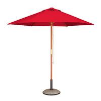 hexagonal hardwood 25m pulley parasol in red