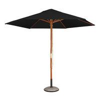 hexagonal hardwood 3m pulley parasol in black