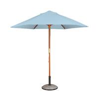 Hexagonal Hardwood 2.5m Pulley Parasol in Light Blue