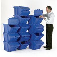 heavy duty storage bin with lid blue pack of 12