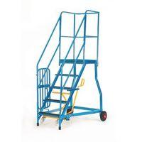 heavy duty mobile step powder coated blue 4 tread rubber covered